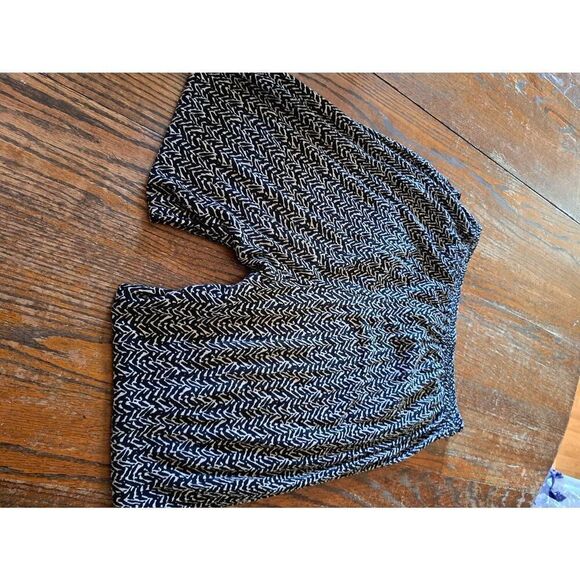 Medium Nomadic Traders Black Tan Elastic Waist Pull On Pants Slacks Trousers - Picture 3 of 3